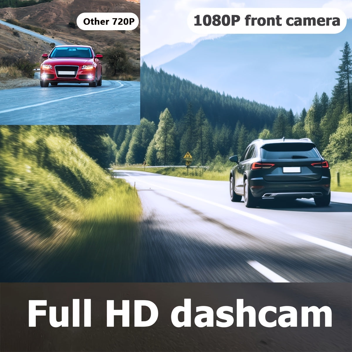 Dash Cam Front And Inside | Front Camera 1080P & Inside Camera 720P, 170° Wide Angle, Night Vision, Small Dash Camera for Cars, 24H Parking Monitor, Loop Recording, G-Sensor, Without SD Card, ZKCAMSPY