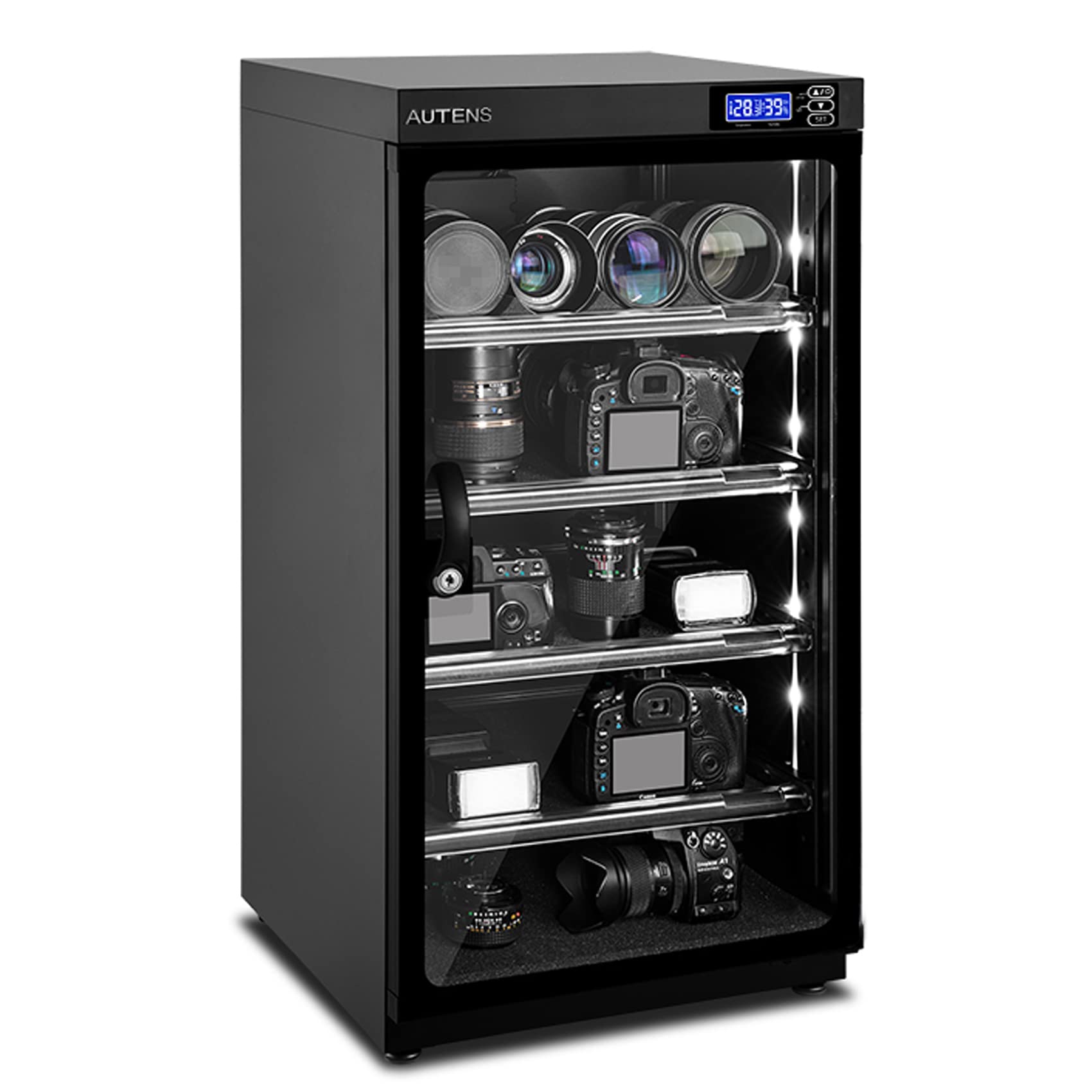 AUTENS 30L Dehumidifying Dry Cabinet Box, Digital Control Noiseless and Energy Saving, for DSLR SLR Camera Lens and Electronic Equipment Storage,Temperature Humidity LED Dual Screen