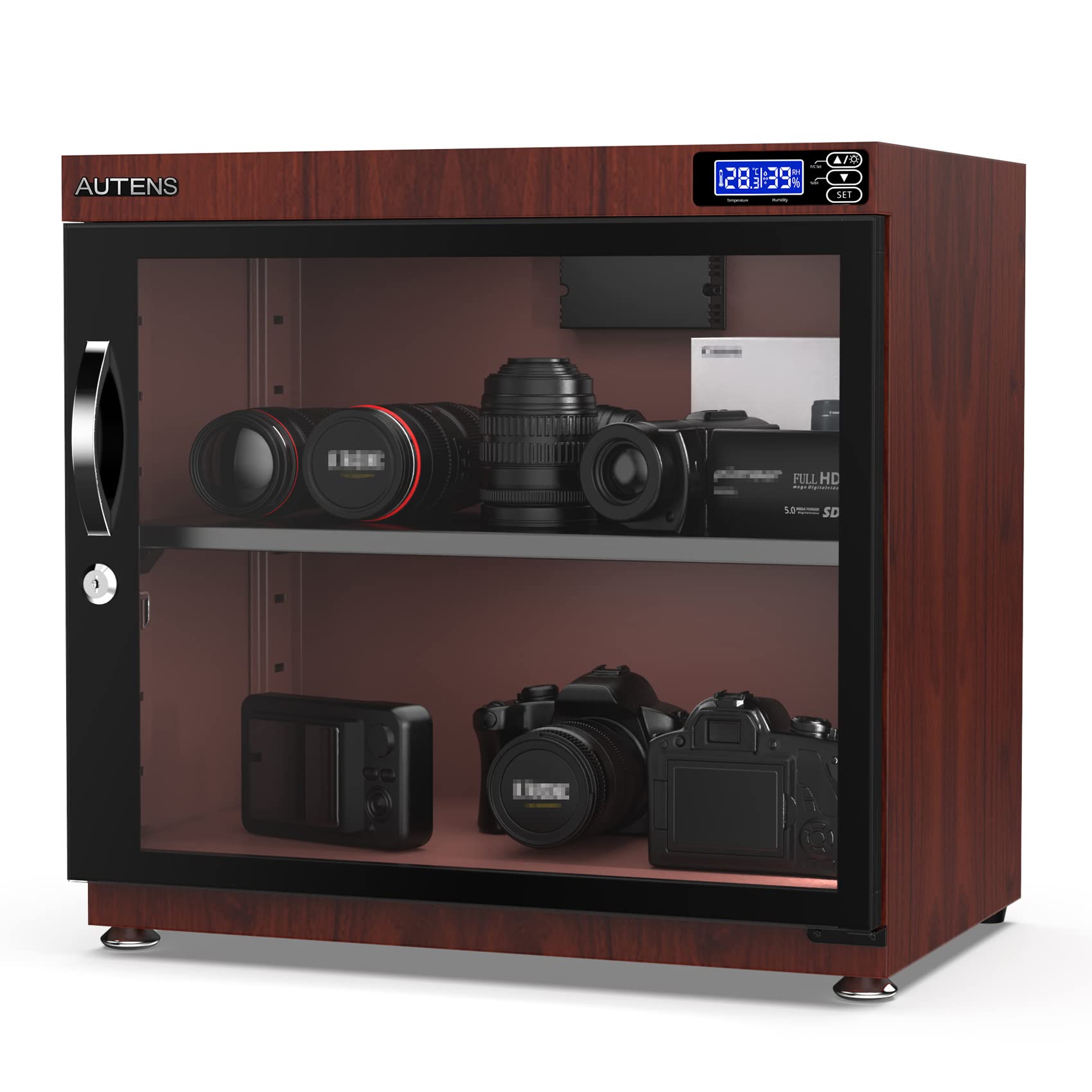 AUTENS 30L Dehumidifying Dry Cabinet Box, Digital Control Noiseless and Energy Saving, for DSLR SLR Camera Lens and Electronic Equipment Storage,Temperature Humidity LED Dual Screen