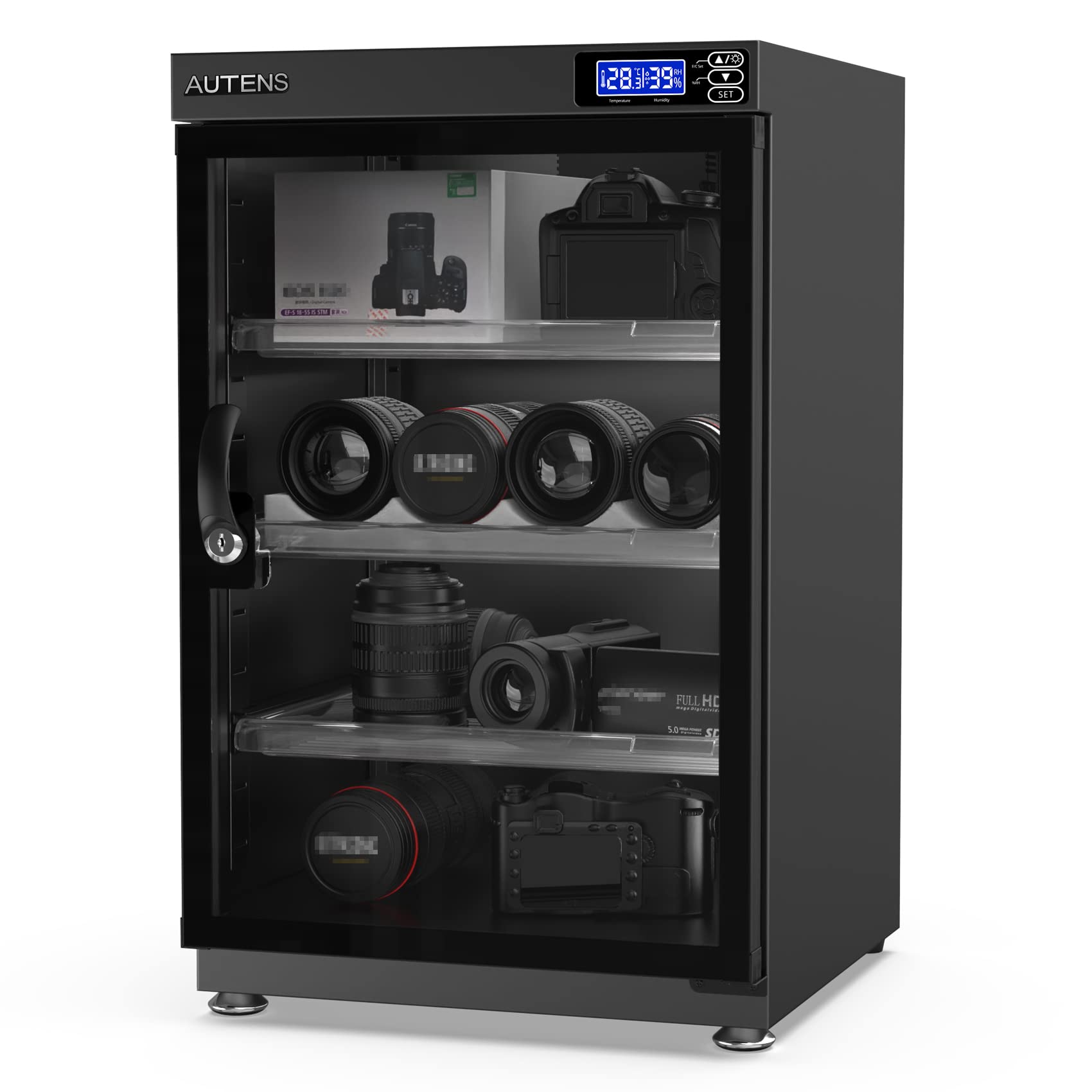 AUTENS 30L Dehumidifying Dry Cabinet Box, Digital Control Noiseless and Energy Saving, for DSLR SLR Camera Lens and Electronic Equipment Storage,Temperature Humidity LED Dual Screen
