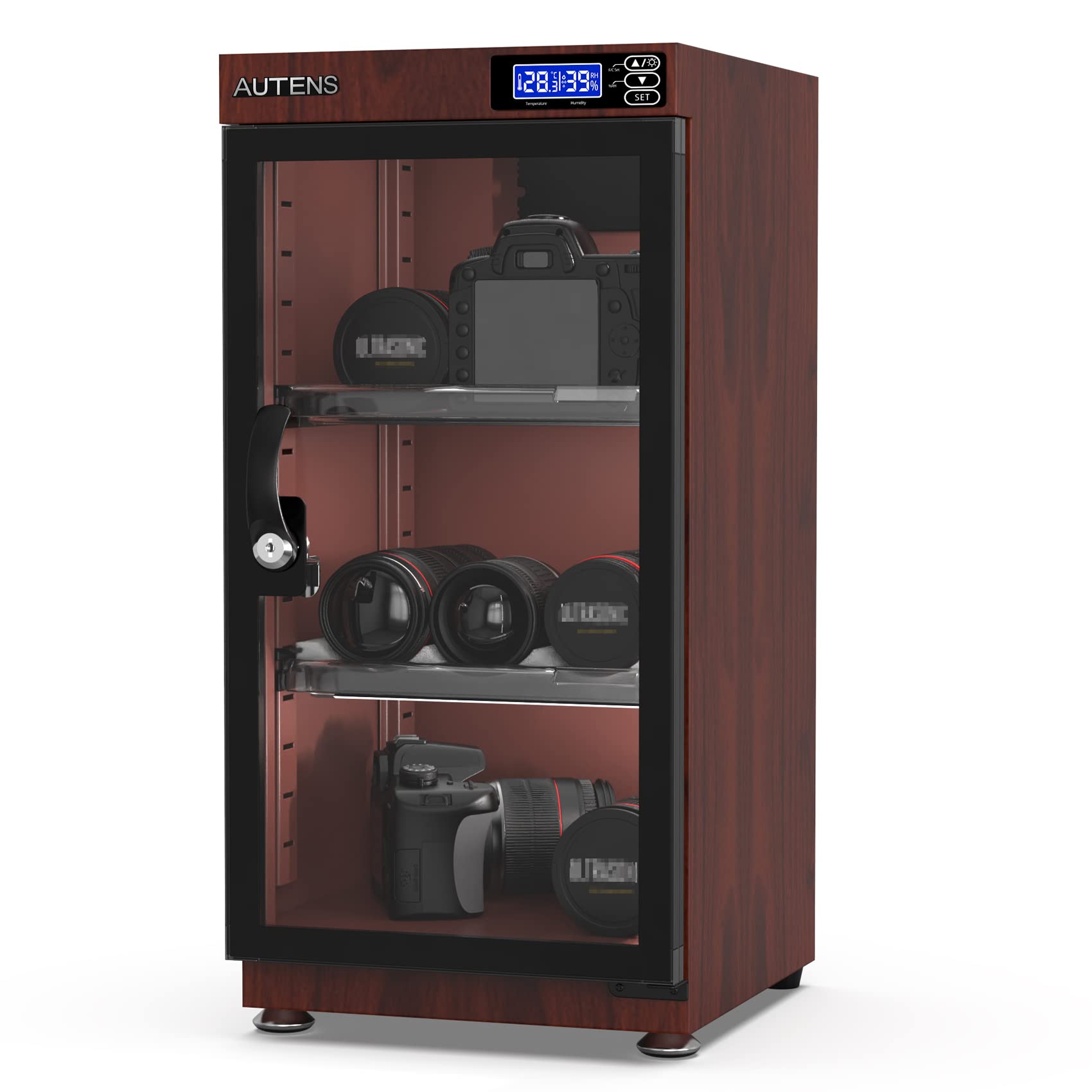 AUTENS 30L Dehumidifying Dry Cabinet Box, Digital Control Noiseless and Energy Saving, for DSLR SLR Camera Lens and Electronic Equipment Storage,Temperature Humidity LED Dual Screen