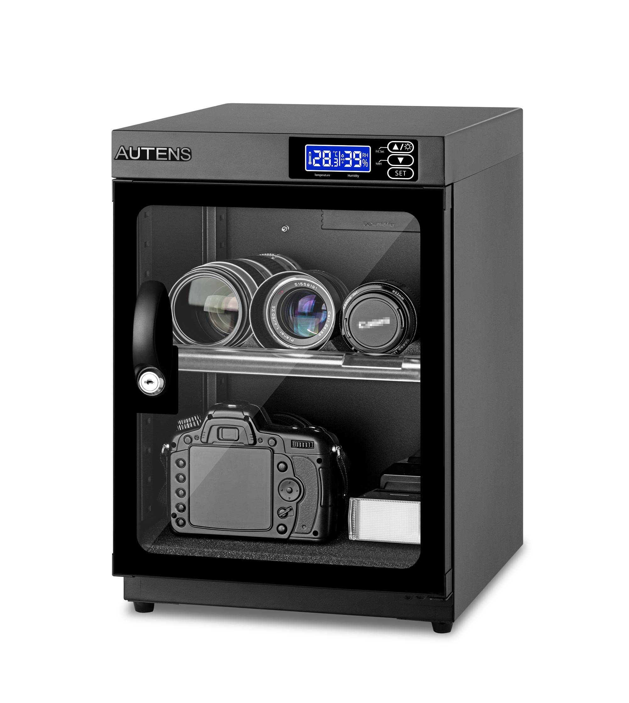 AUTENS 30L Dehumidifying Dry Cabinet Box, Digital Control Noiseless and Energy Saving, for DSLR SLR Camera Lens and Electronic Equipment Storage,Temperature Humidity LED Dual Screen
