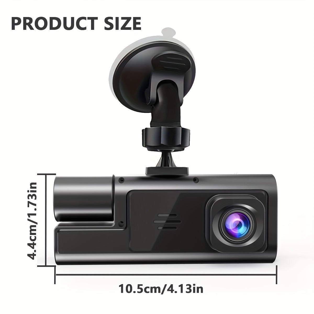 Dash Cam Front And Inside | Front Camera 1080P & Inside Camera 720P, 170° Wide Angle, Night Vision, Small Dash Camera for Cars, 24H Parking Monitor, Loop Recording, G-Sensor, Without SD Card, ZKCAMSPY