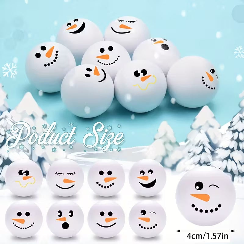 12/24pcs Christmas Snowman Squeezing Balls - Squishy Toys with Expressive Eyes, Nose, Mouth - Soft Squeezable Balls for Christmas Party Favors, Sock Fillerschristmas Stocking Stuffers, Christmas Stocking Stuffers